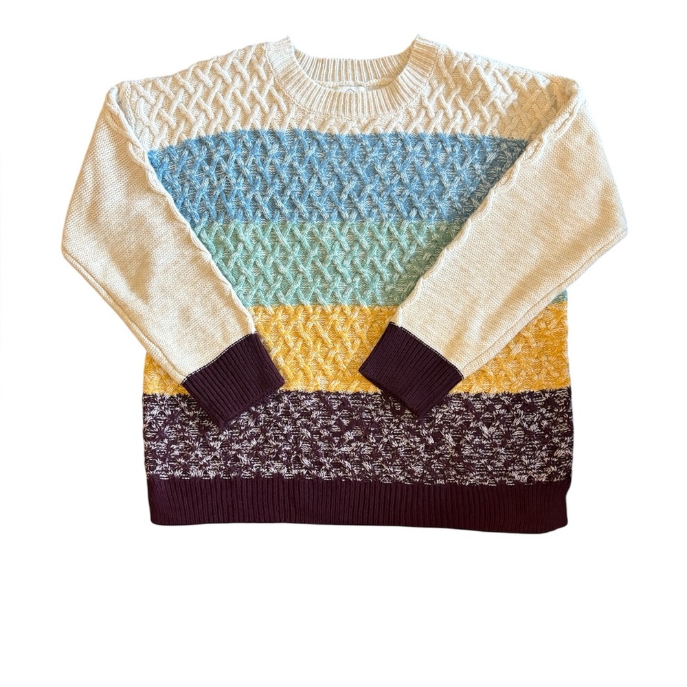 Women's St John's Bay Colorblock Cableknit Sweater, Large